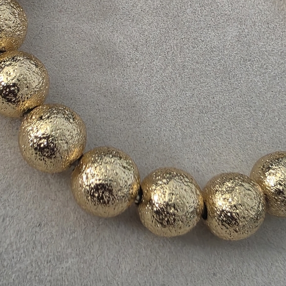 Gold Filled Brushed Bead Open Cuff Bracelet - Picture 4 of 7